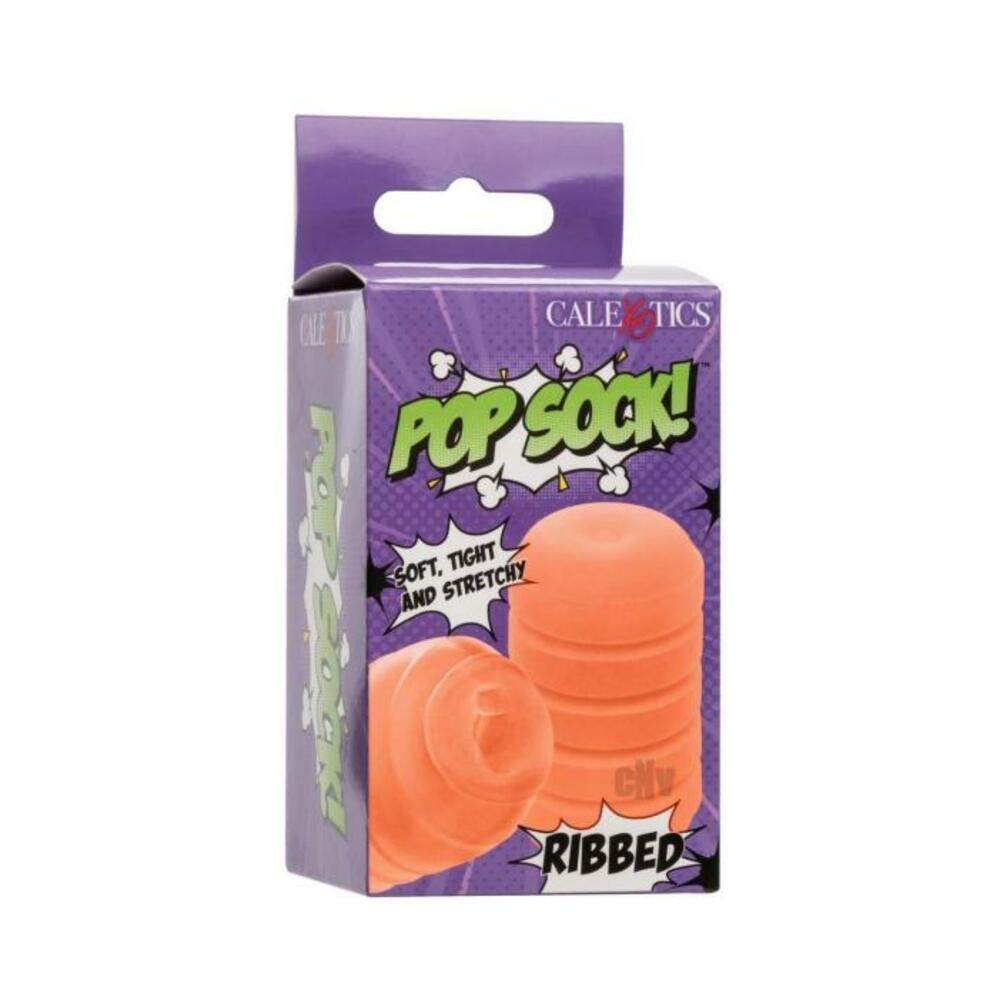 Pop Sock Ribbed Masturbator - Clear