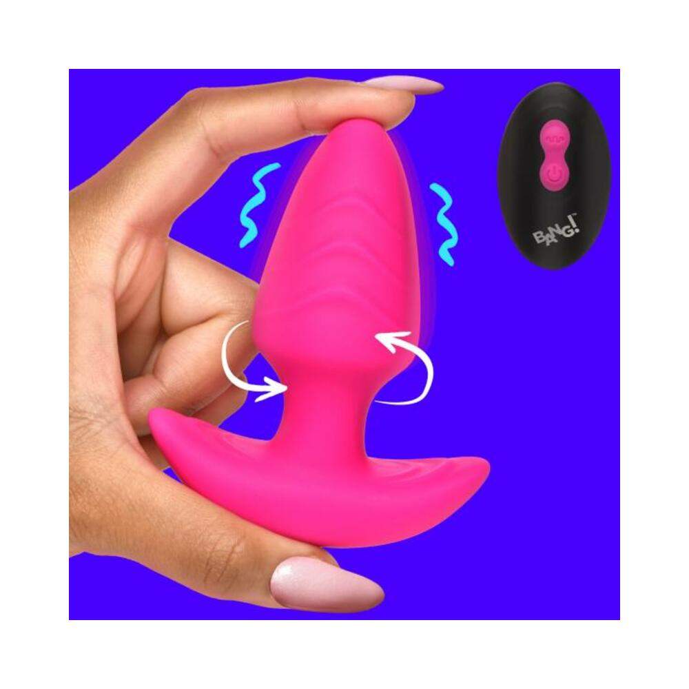 Rotating And Vibrating Silicone Butt Plug - Purple