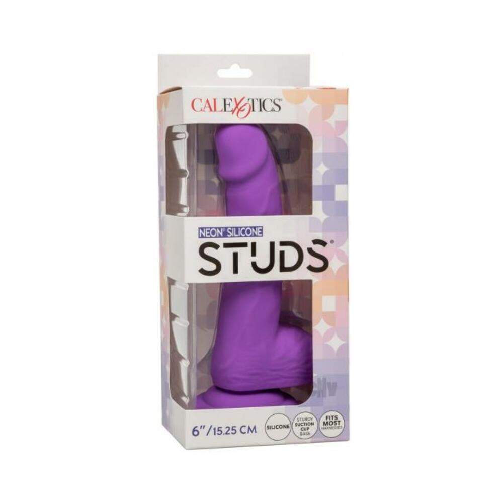 Silicone Studs Neon 6" Dildo - Orange