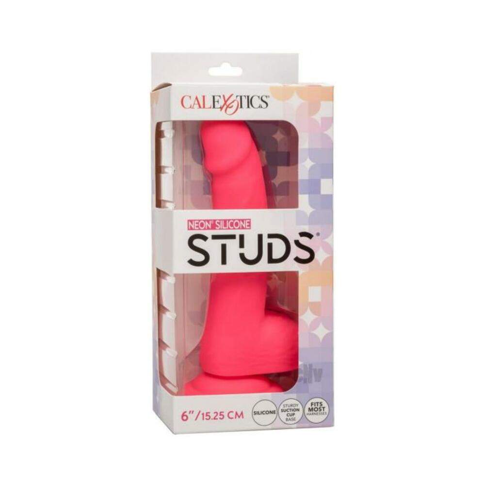 Silicone Studs Neon 6" Dildo - Purple