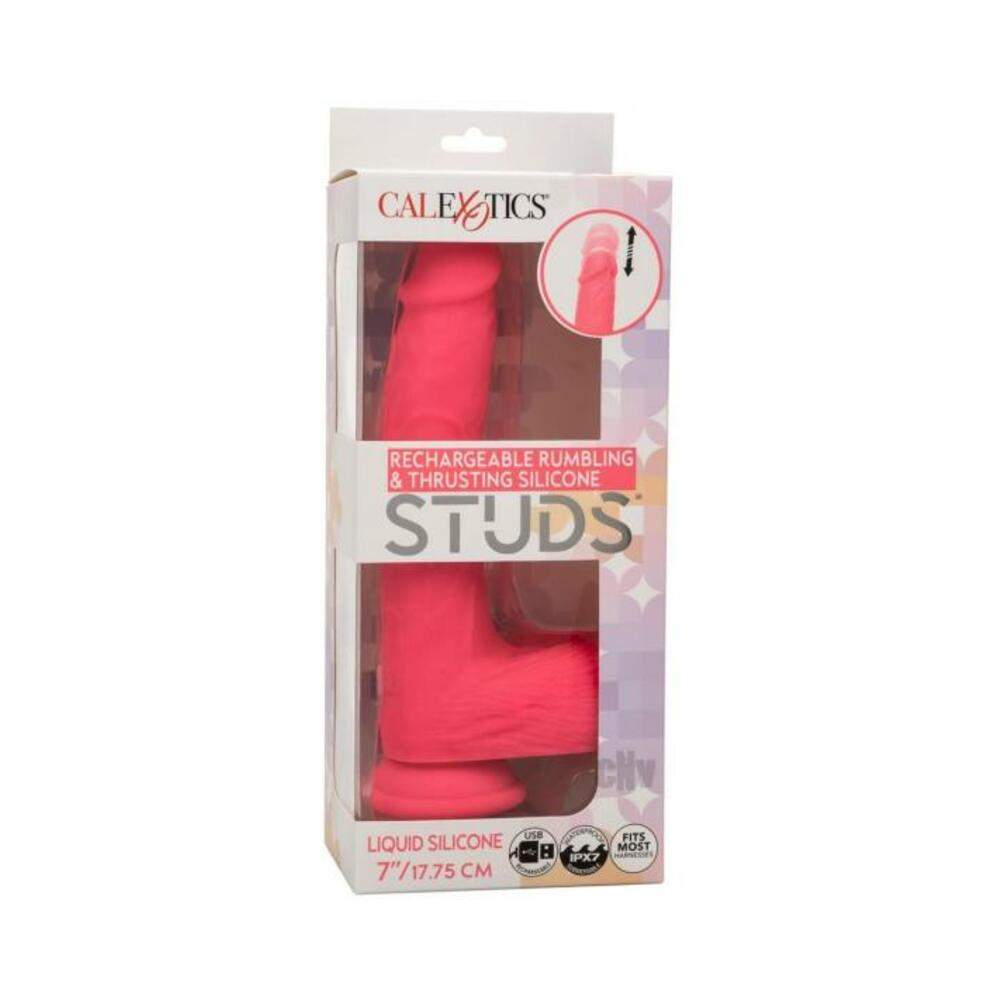 Silicone Studs Rechargeable Gyrating & Thrusting Vibrator - Purple