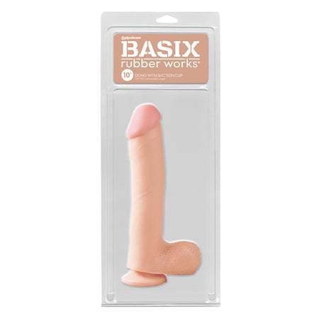 Basix Rubber Works - 6.5 Inch Dong With Suction Cup - Black
