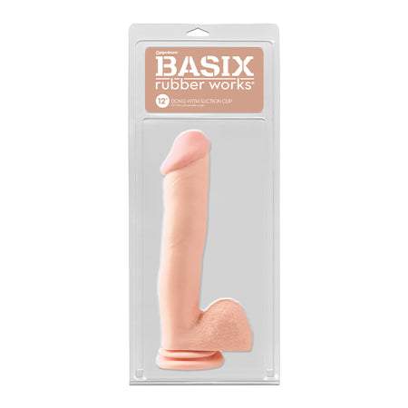 Basix Rubber Works - 6 Inch Dong With Suction Cup - Flesh