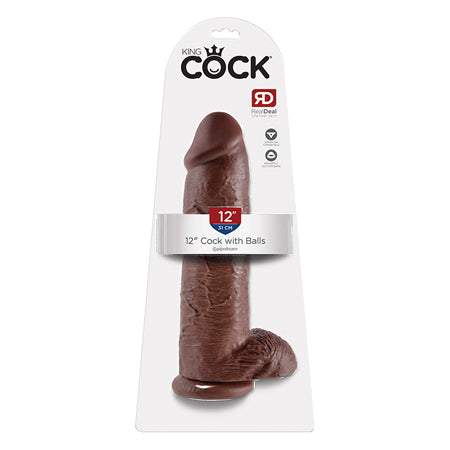 King Cock 9 Cock w/Balls - Brown