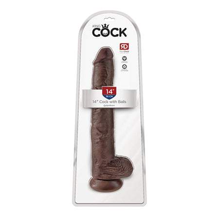 King Cock 14 Cock With Balls - Light