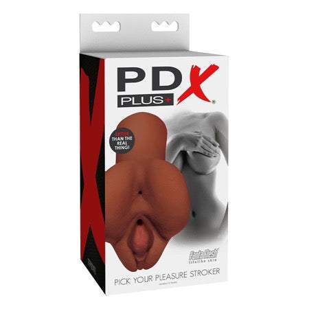 PDX Plus Perfect Pussy Double Stroker - Brown