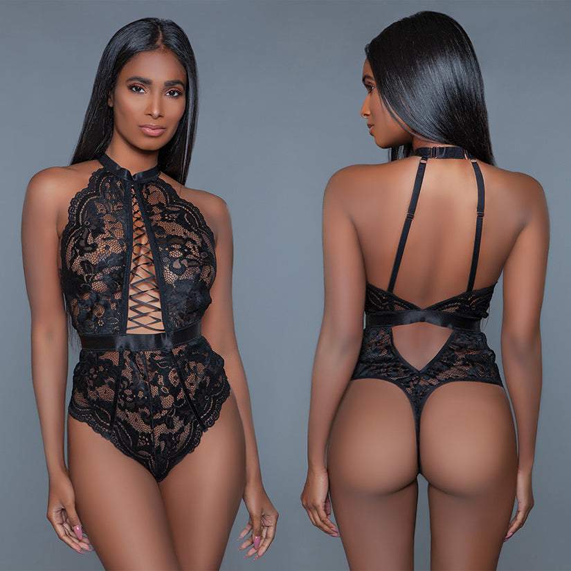 BeWicked Caught In My Trap Thigh Highs-Nude O/S