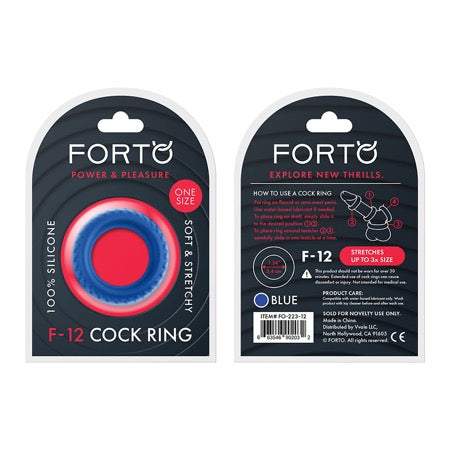 Forto F-12 35mm Liquid Silicone Cock Ring - Black