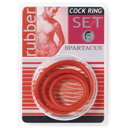 Spartacus Rubber Cock Ring Set- Blue Pack of 3