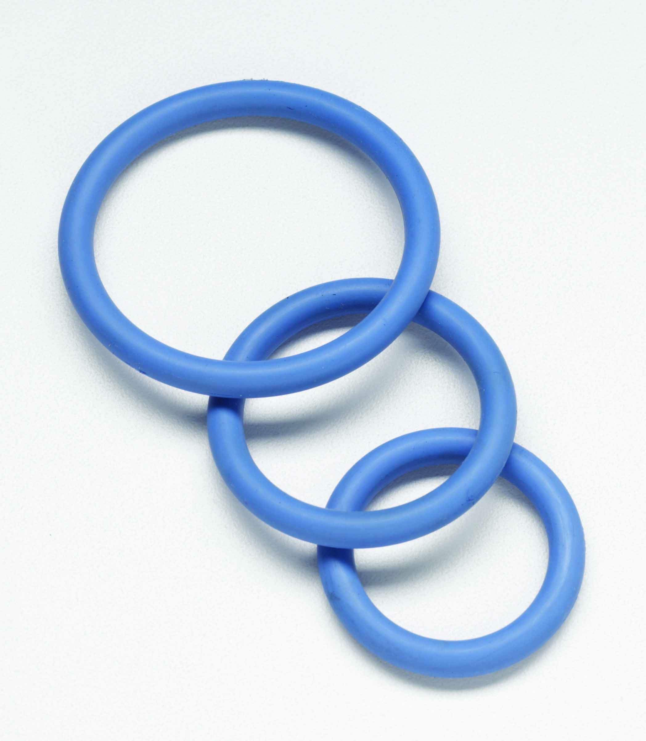 Spartacus Rubber Cock Ring Set - Red Pack of 3