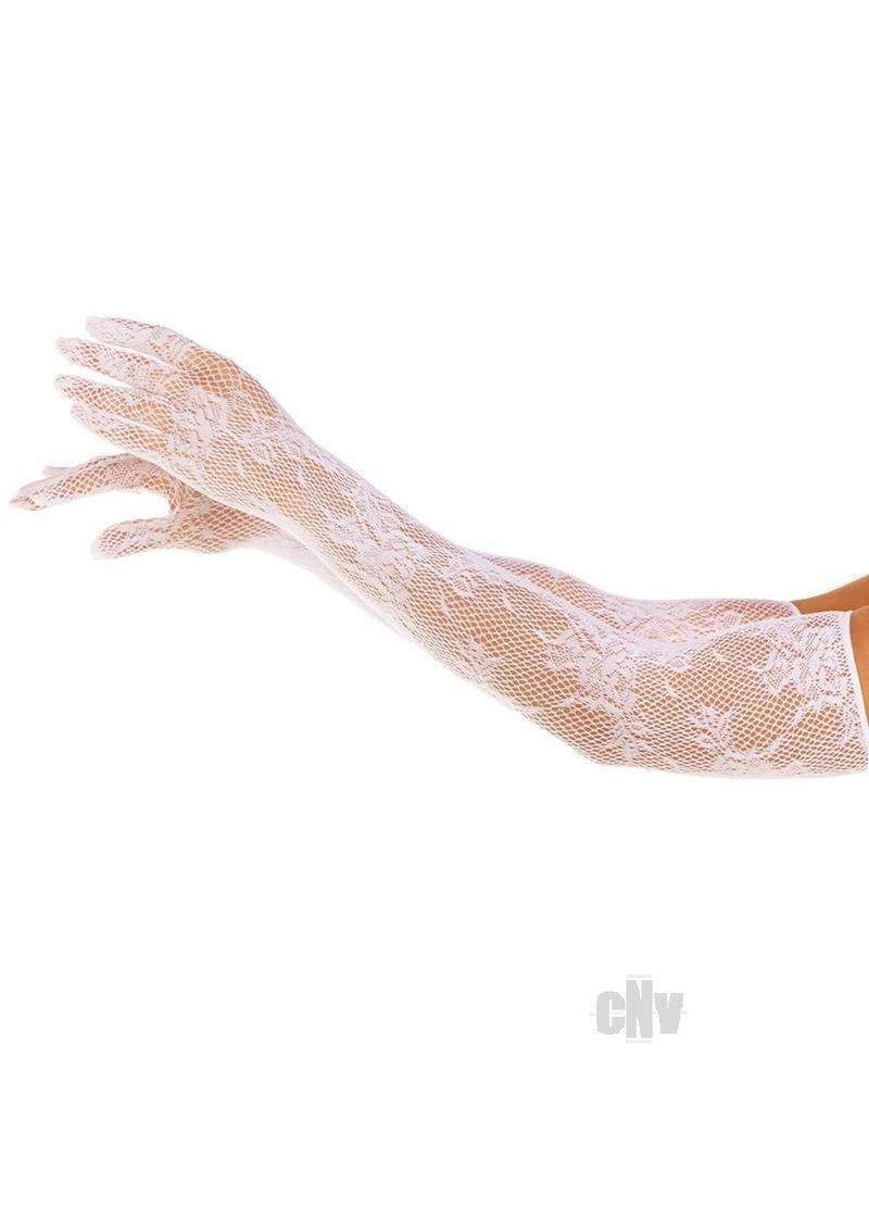 Seamless Opera  floral Net Gloves Os Blk