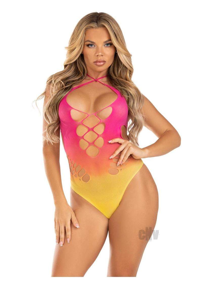 Rhinestone Bikini Bodysuit Os Grn