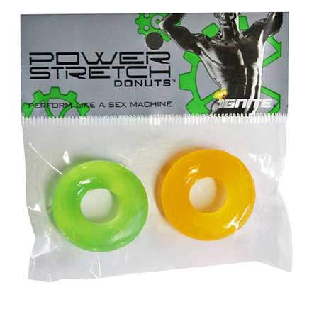 Ignite Power Stretch Donut Cock Ring - Black Pack of 2