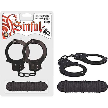 Sinful Metal Cuffs With Keys & - Love Rope