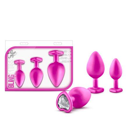 Blush Luxe Bling Plugs Training Kit - Black w/Red Gems