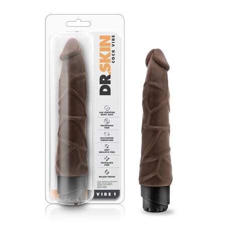 Dr. Skin - Cock Vibe 4 - 8 Inch Vibrating  Cock - Chocolate