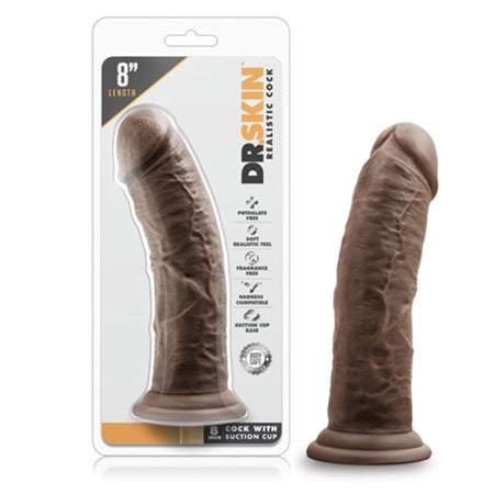 Dr Skin Cock W/suction 7 Mocha