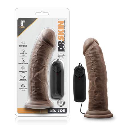 Dr. Skin - Dr. Joe - 8 Inch Vibrating Cock With  Suction Cup - Mocha