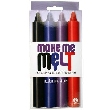 The 9's Make Me Melt Sensual Warm Drip Candles - Jet Black Pack of 4