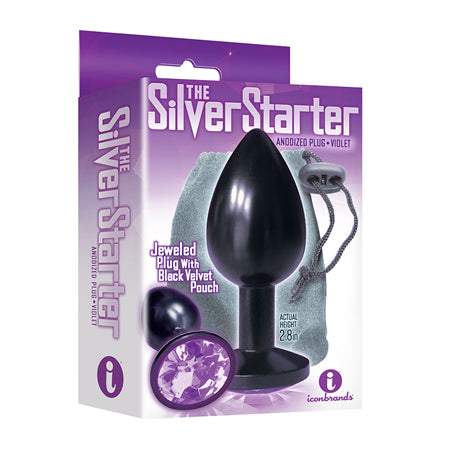 The 9's The Silver Starter Bejeweled Heart Stainless Steel Plug - Diamond