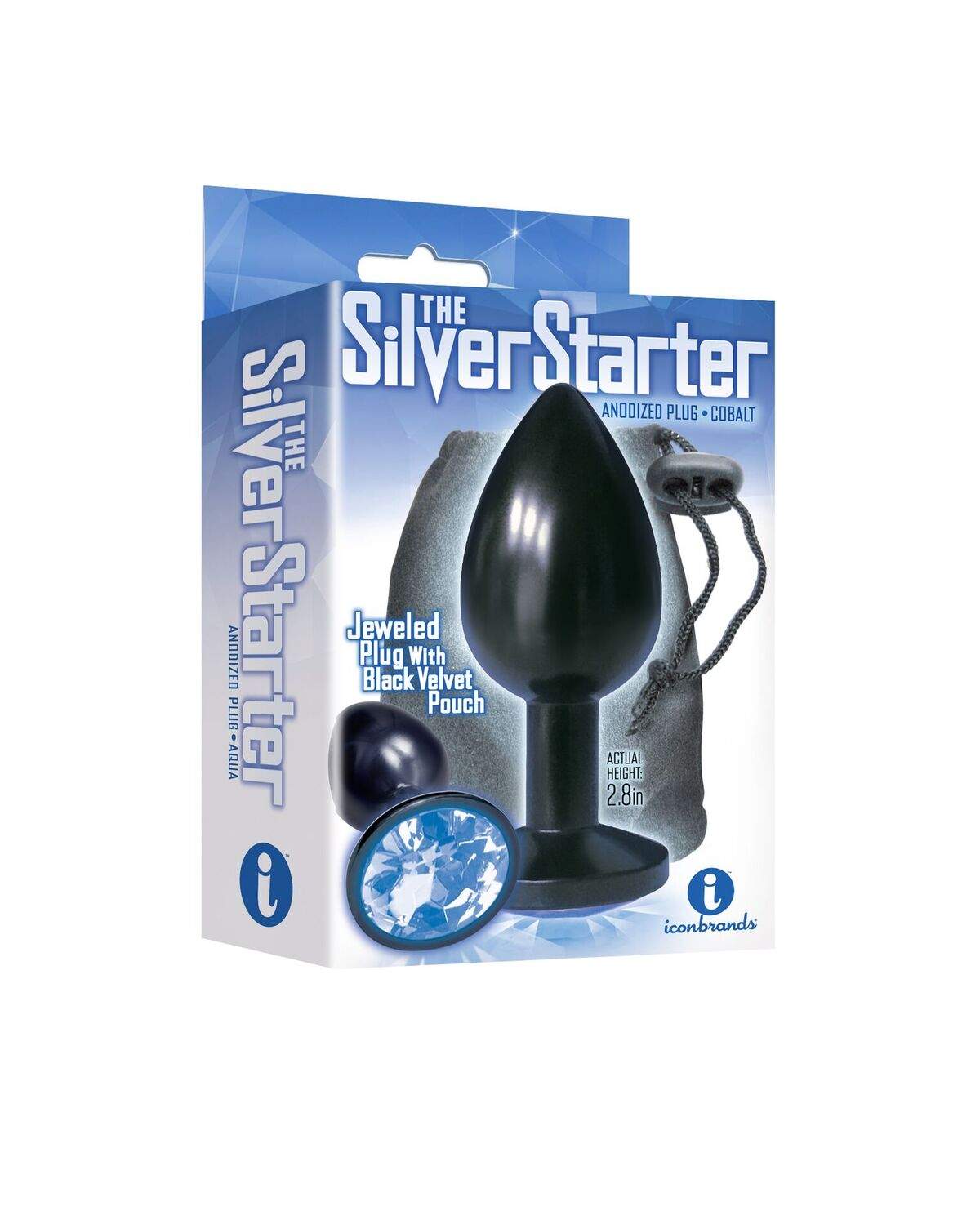 The 9s the Silver Starter Anodized Bejeweled Stainless Steel Plug - Violet