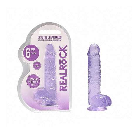 REALRoCK Jelly  Dildo With Balls 6 Purp