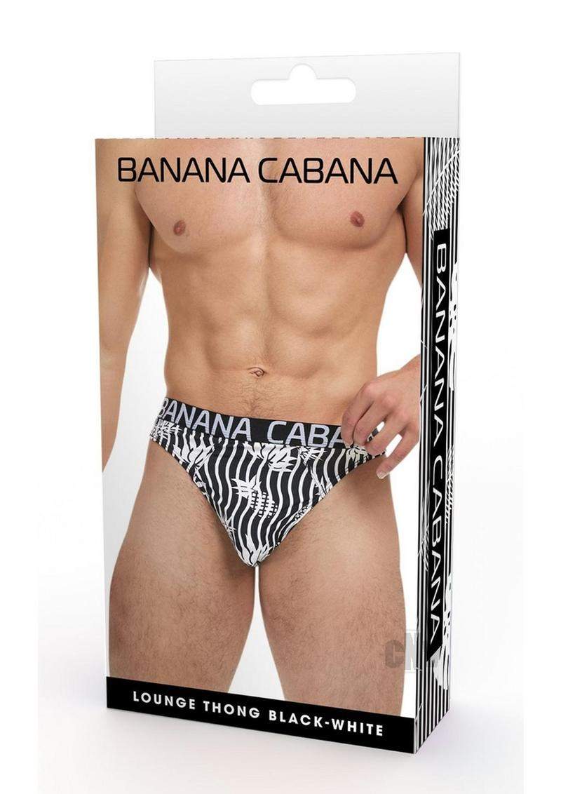 Banana Cabana Thong L/xl Blk/wht