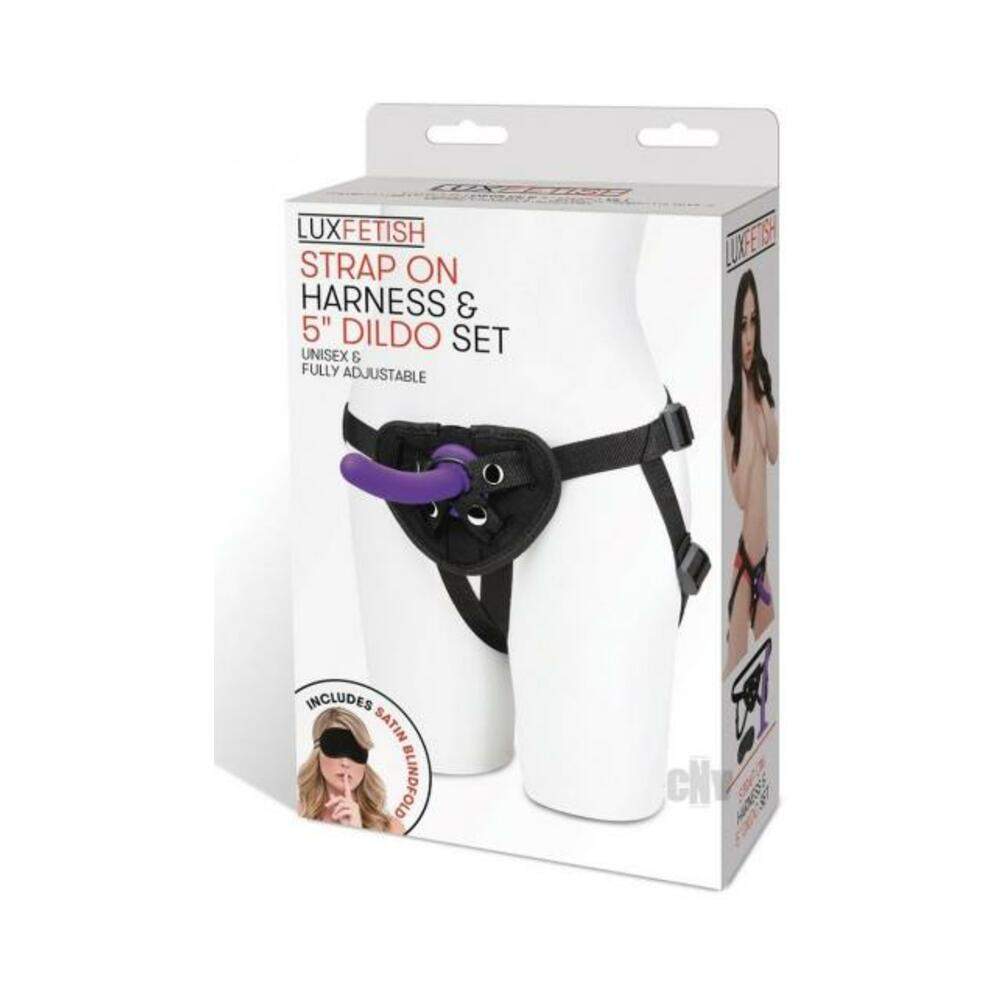 Lux Fetish Strap-on Harness 5 In. Dildo Set