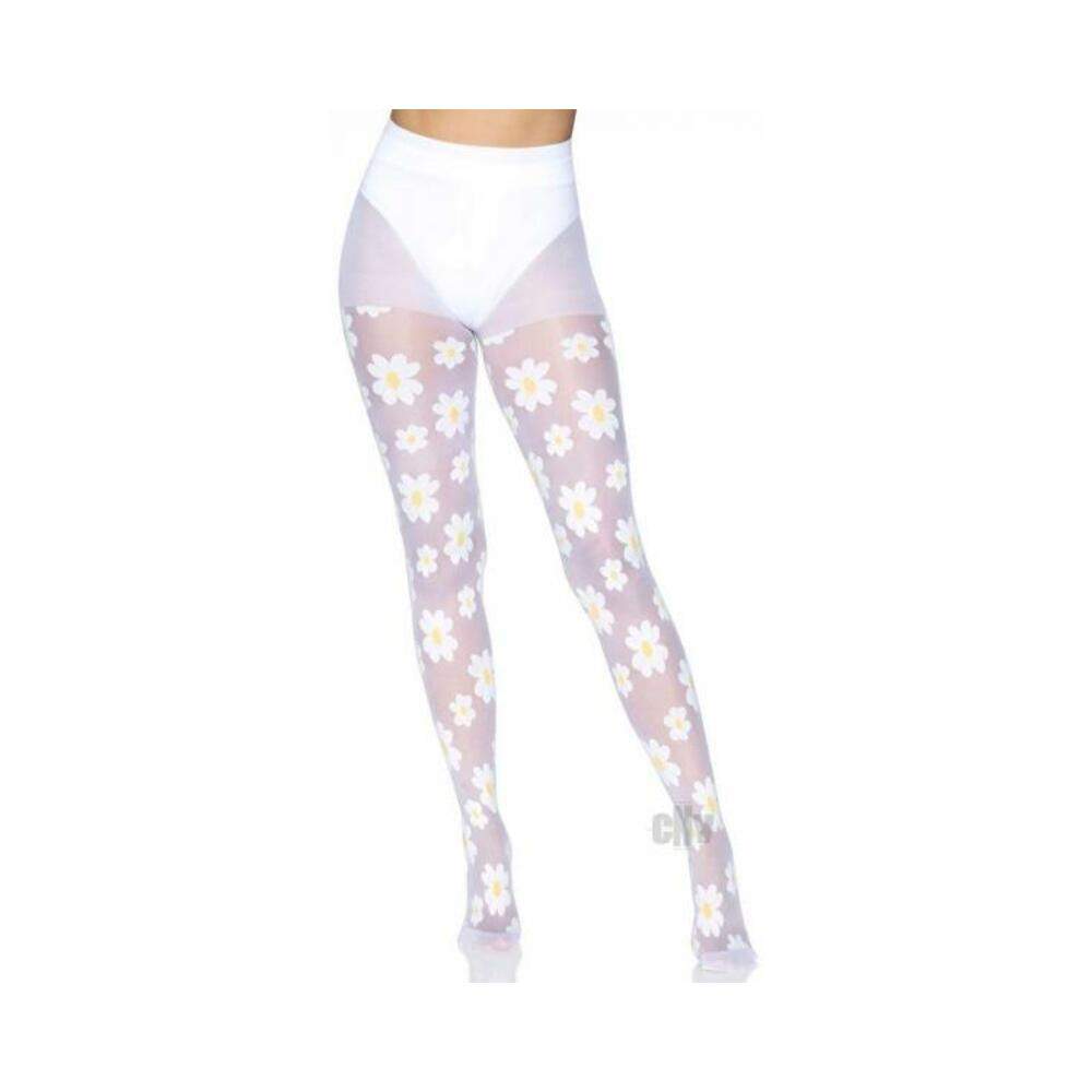 Daisy Nylon Sheer Tights Os White