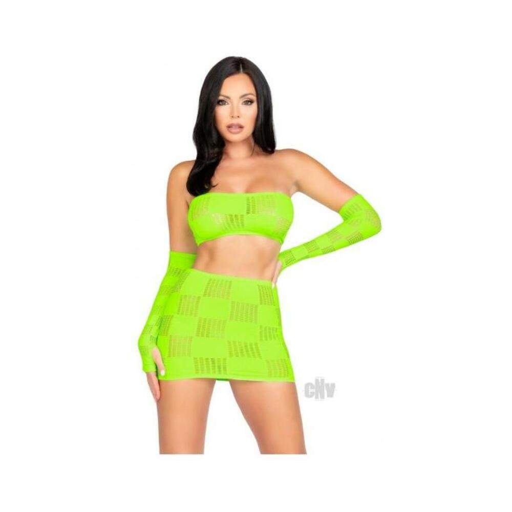 Checkerboard Bandeau Skirt Warmer Os Grn