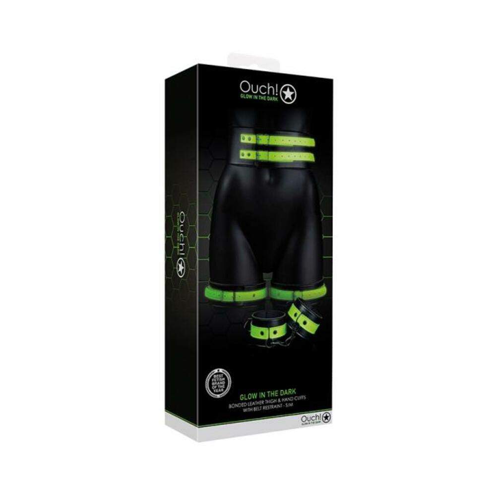 Ouch Thigh Cuffs Belt Handcuff S/m Gitd