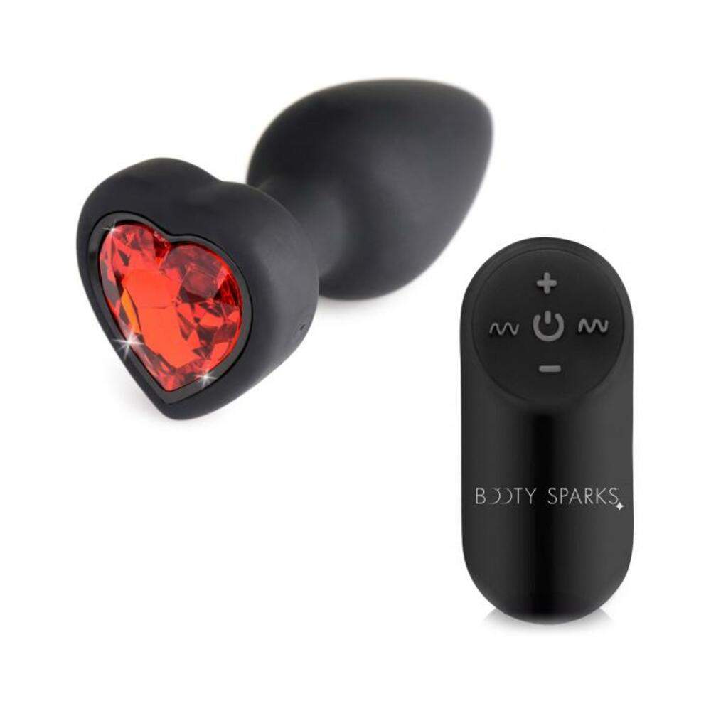 Booty Sparks Red Heart Plug W/remote Sm