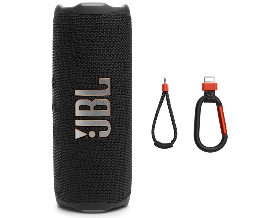 JBL Flip 7 - Portable Waterproof and Drop-Proof Speaker, Bold JBL Pro Sound with AI Boost, 16Hrs of Playtime, and PushLock System with Interchangeable Accessories (Black)
