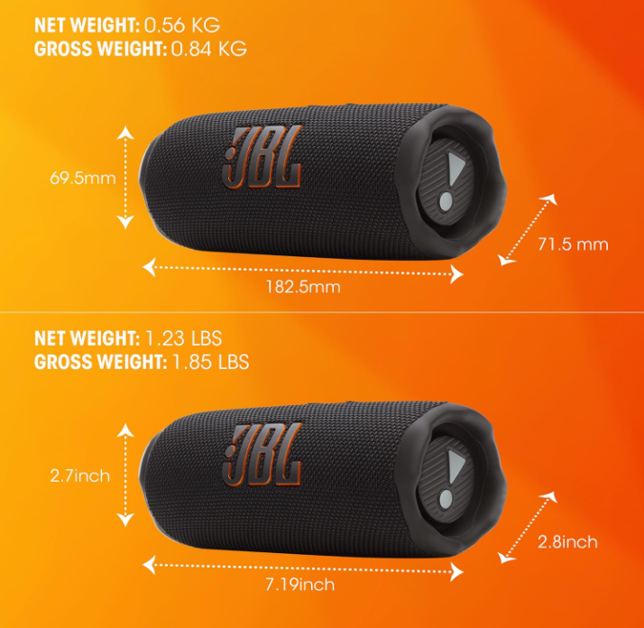 JBL Flip 7 - Portable Waterproof and Drop-Proof Speaker, Bold JBL Pro Sound with AI Boost, 16Hrs of Playtime, and PushLock System with Interchangeable Accessories (Black) thumbnail 2
