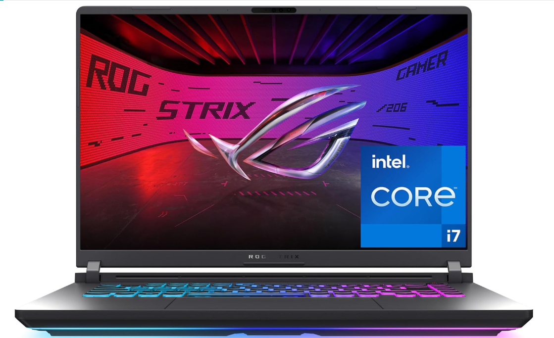 ASUS ROG Strix G16 (2025) Gaming Laptop, 16” FHD+ 16:10 165Hz/3ms Display, NVIDIA® GeForce RTX™ 5060 Laptop GPU, Intel® Core™ i7 Processor 14650HX, 16GB DDR5, 1TB Gen 4 SSD, Wi-Fi 7, Windows 11 Home