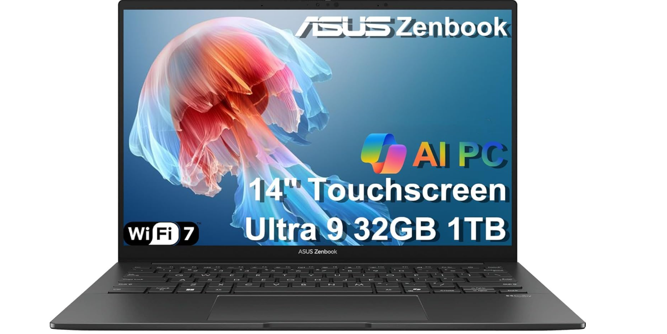 ASUS Zenbook 14 AI PC OLED Touchscreen Laptop, Intel Ultra 9 285H, 32GB DDR5, 1TB SSD, 14" FHD+, 16-Core (> i9-13900H), Backlit, 2x Thunderbolt 4, Wi-Fi 7, 18-Hr Battery, IR Webcam, Win 11 Pro, UX3405 thumbnail 3