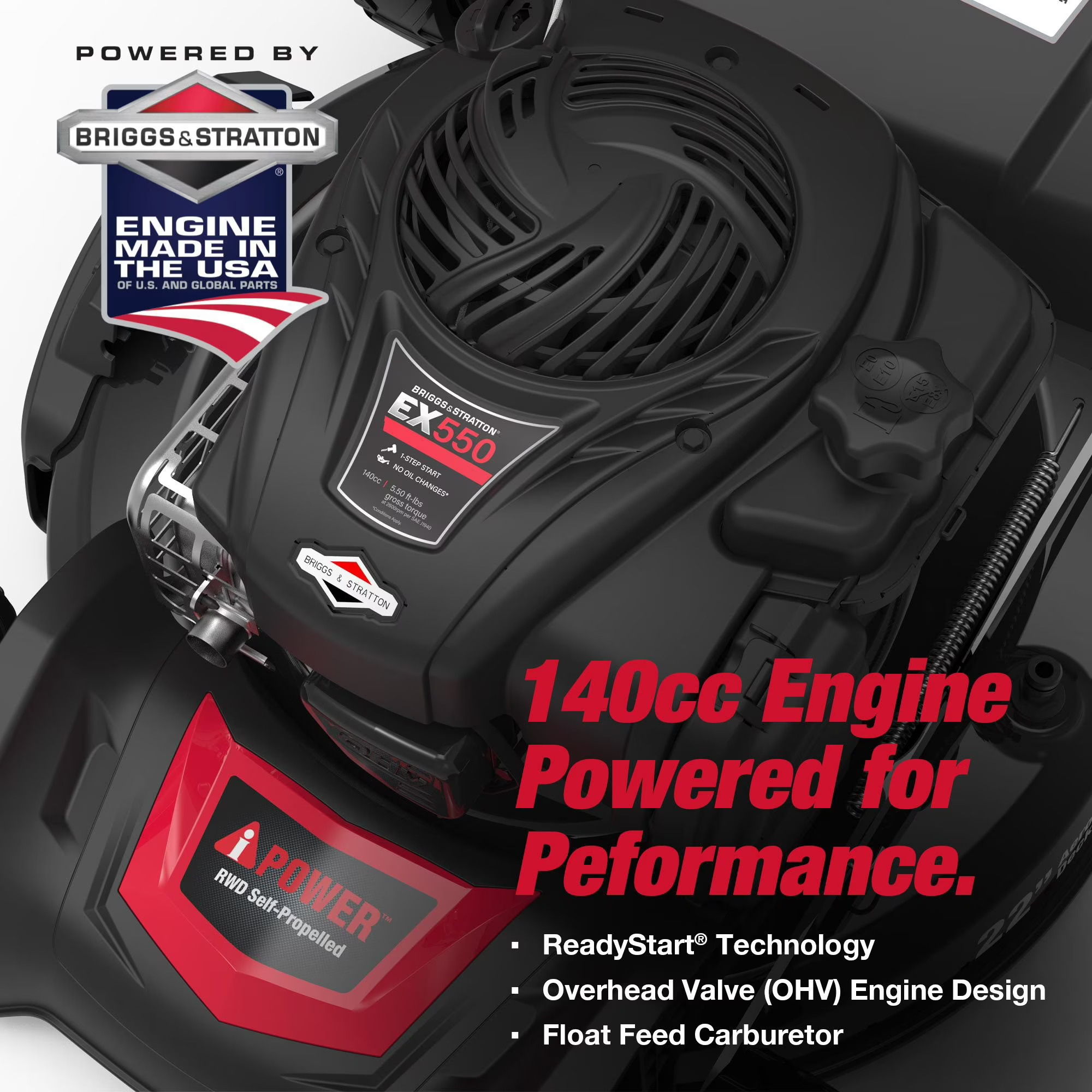 AiPower 21" Self-Propelled RWD Walk Behind Mower with Aero Flow™ Deck thumbnail 2