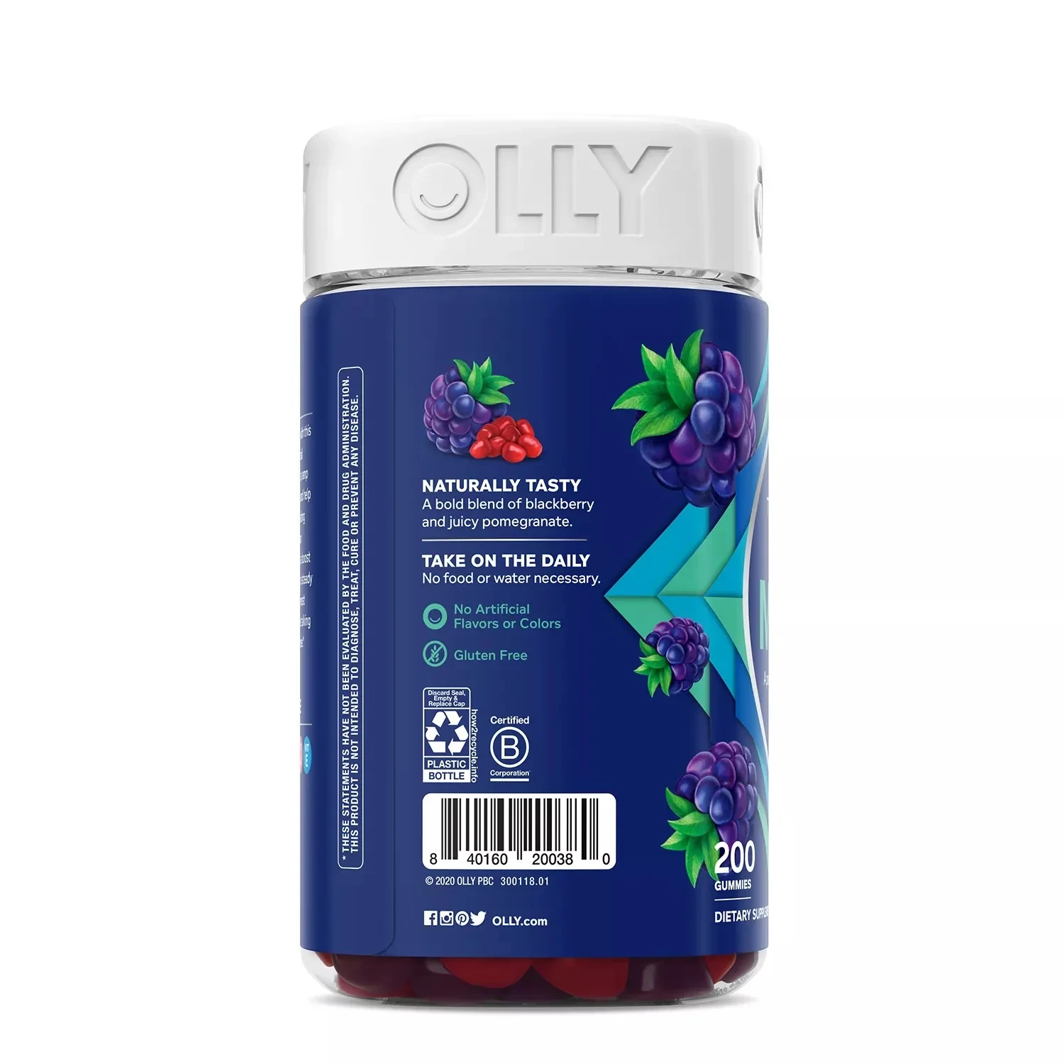 OLLY Men's Multivitamin Gummy, Blackberry Flavor (200 Count) thumbnail 2