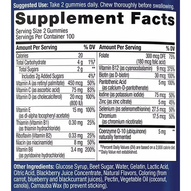 OLLY Men's Multivitamin Gummy, Blackberry Flavor (200 Count) thumbnail 4