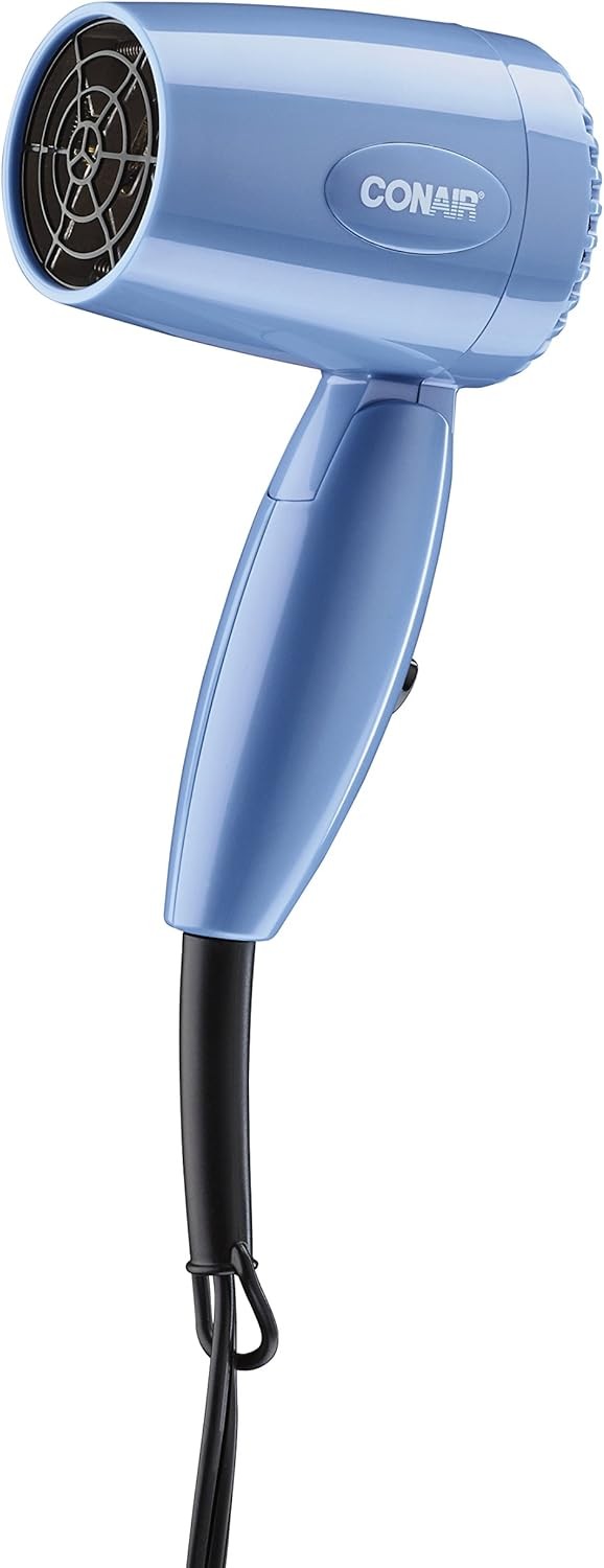 Conair Vagabond Compact 1600 Watt Folding Handle Hair Dryer; Blue
