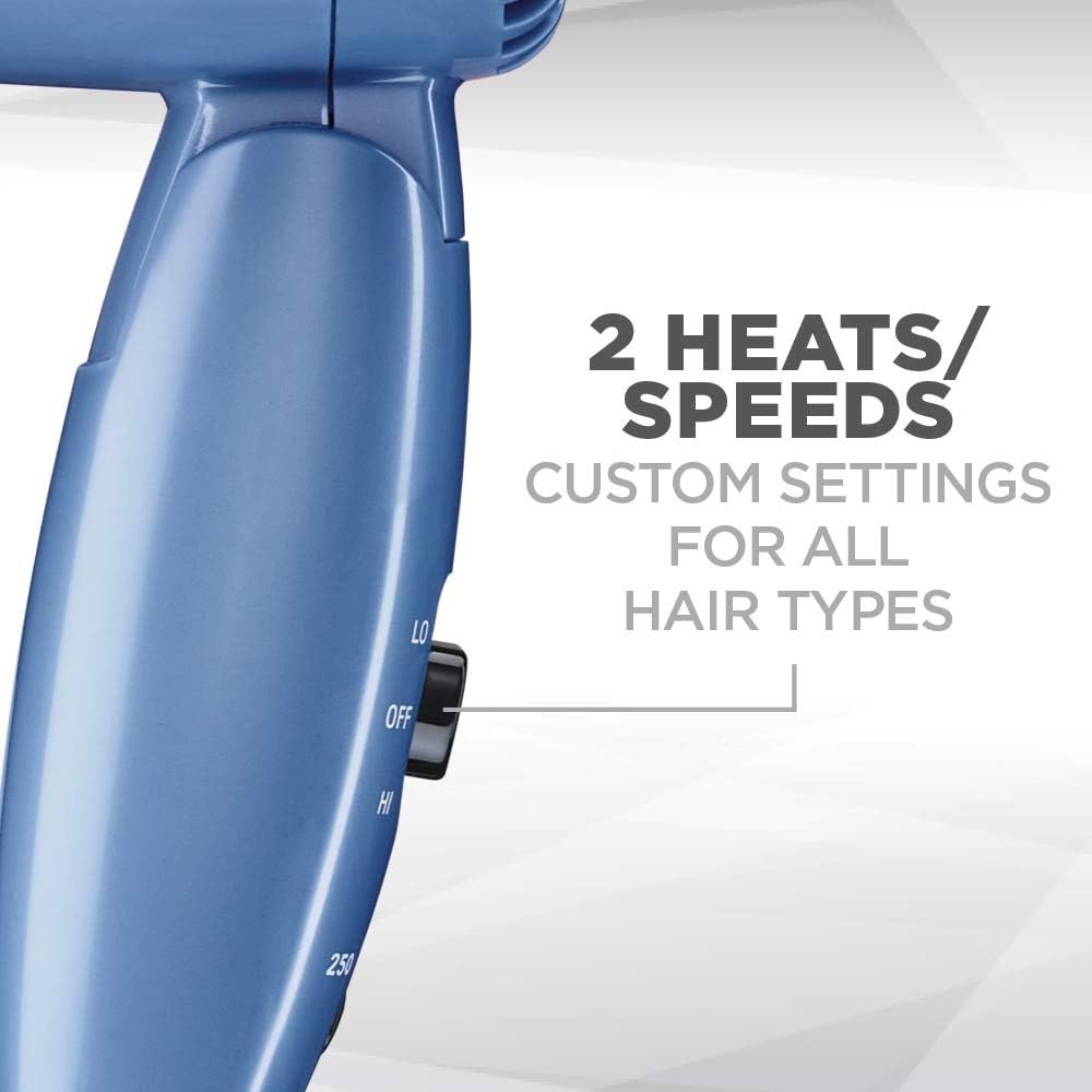 Conair Vagabond Compact 1600 Watt Folding Handle Hair Dryer; Blue thumbnail 2