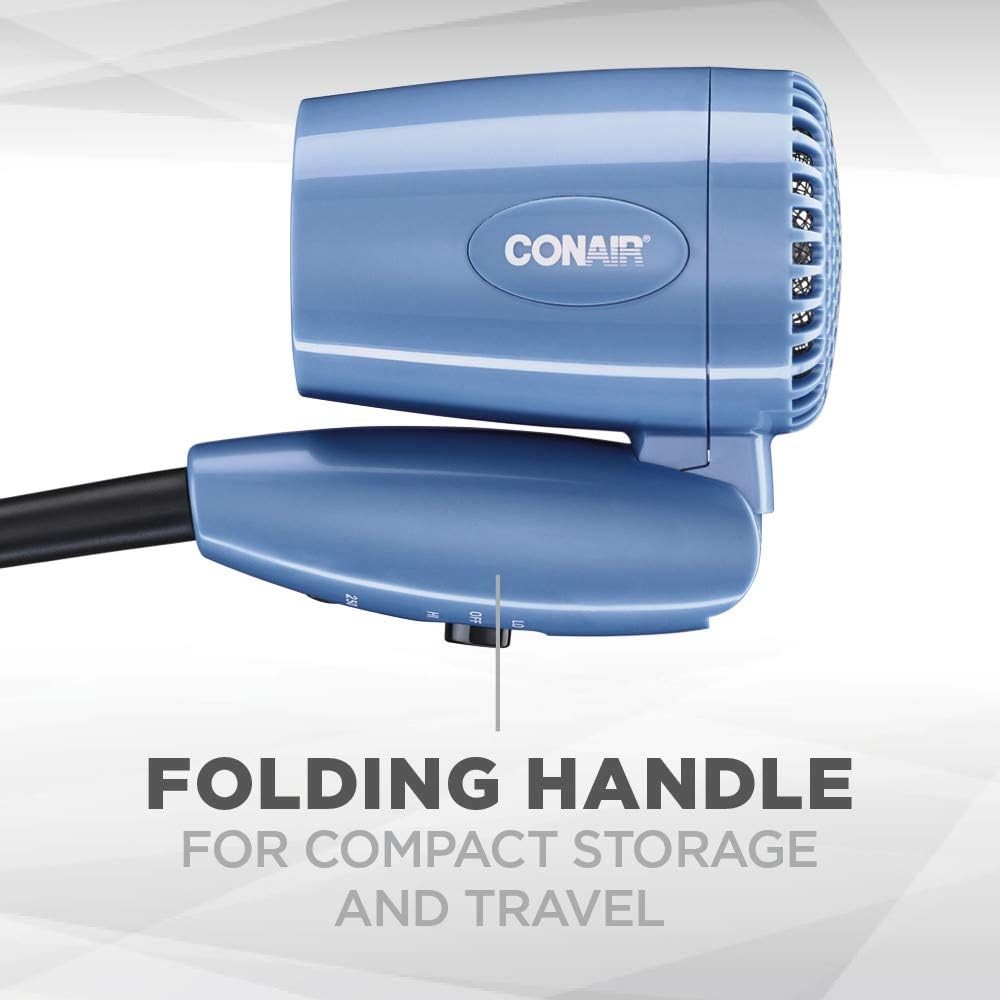 Conair Vagabond Compact 1600 Watt Folding Handle Hair Dryer; Blue thumbnail 5