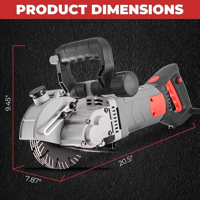 XtremepowerUS Wall Chaser Cutting Machine Wall Concrete Grooving Cutting w/Water Line Dust Port Infrared Sighting (Slotting Machine) thumbnail 5