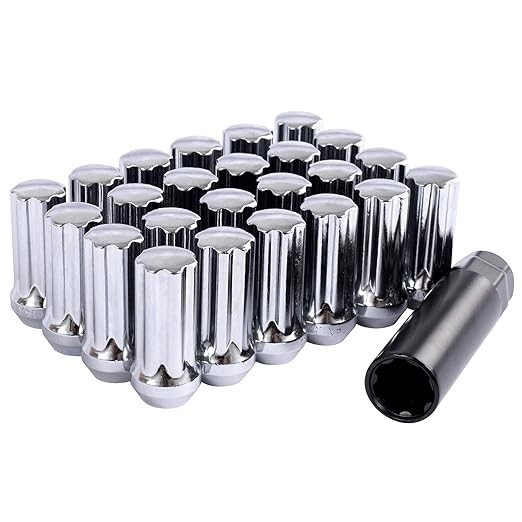 DCVAMOUS 24 PC 14x1.5 Lug Nuts Chrome 7-Spline Compatible