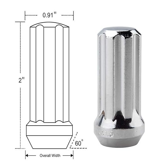 DCVAMOUS 24 PC 14x1.5 Lug Nuts Chrome 7-Spline Compatible thumbnail 5