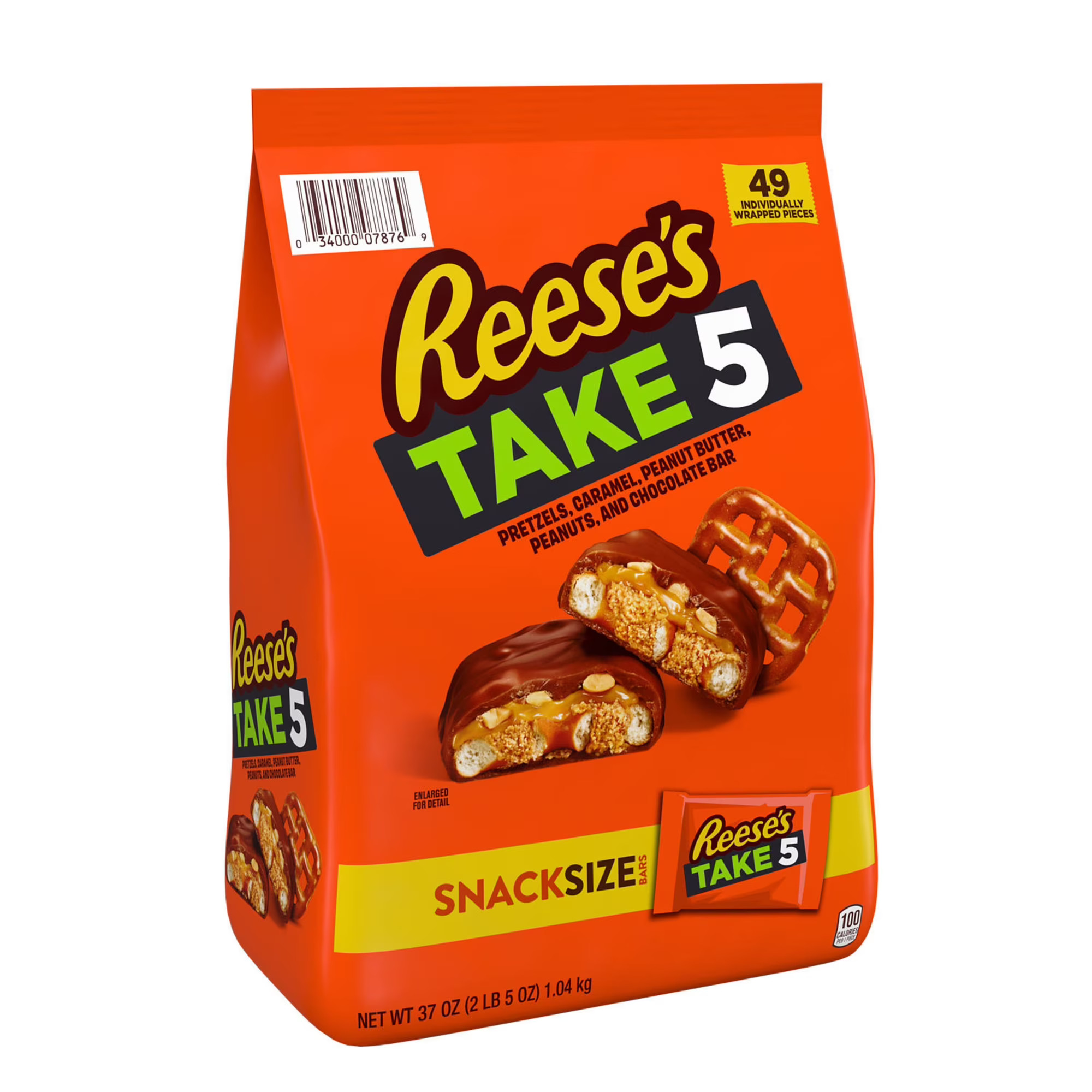 REESE'S TAKE 5 Chocolate Candy, Snack Size Bag, 37 oz.
