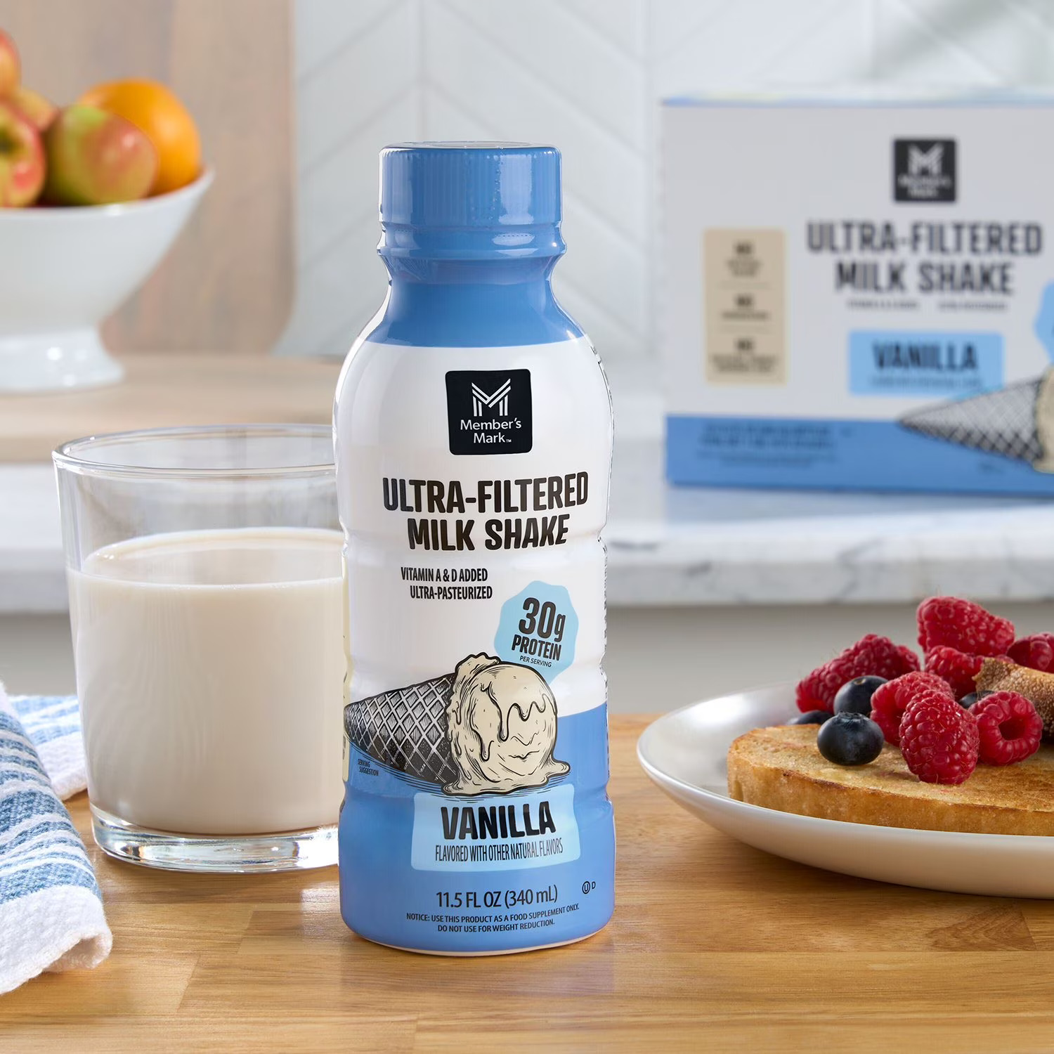 Member's Mark 30g Ultra-Filtered Milk Protein Shake, Vanilla, 11.5 fl. oz., 12 pk. thumbnail 3