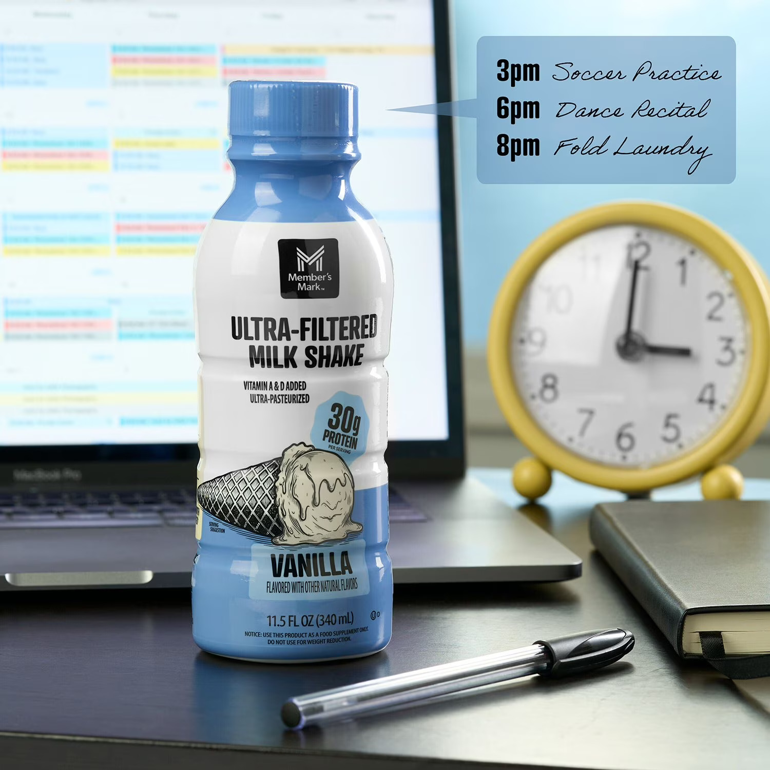 Member's Mark 30g Ultra-Filtered Milk Protein Shake, Vanilla, 11.5 fl. oz., 12 pk. thumbnail 6