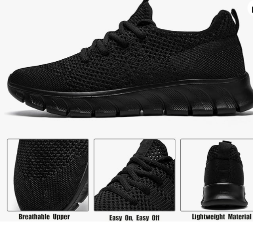 Mens Running Shoes Slip On Tennis Walking Sneakers Workout Athletic Lightweight Casual Sport Shoes thumbnail 3