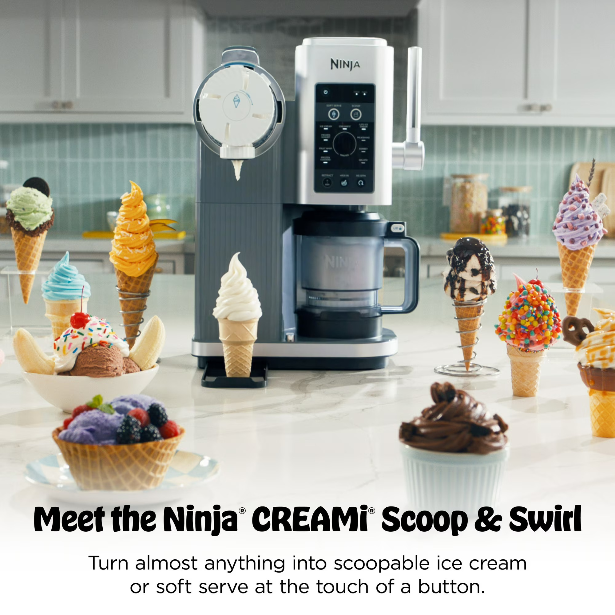 Ninja CREAMi Scoop & Swirl Ice Cream & Soft Serve Maker thumbnail 3